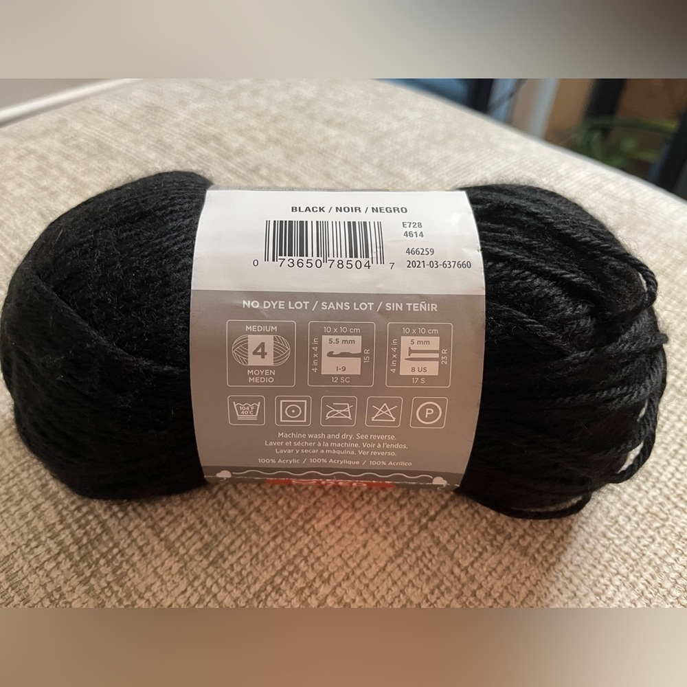 Red Heart Soft Yarn- Black - Picture 2 of 2